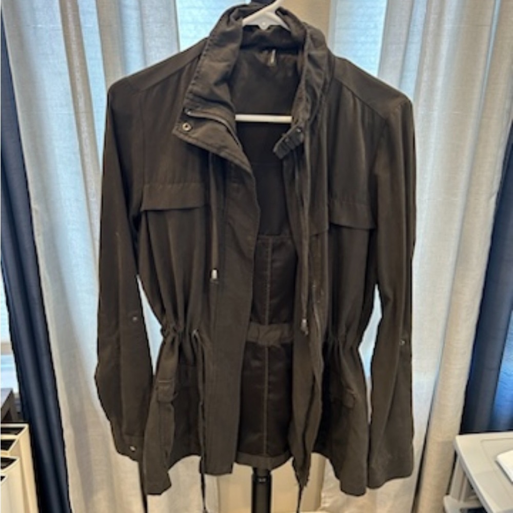 Dark green jacket- with tie waist